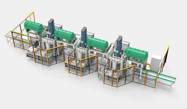 Línea de remachado automatizada para paneles traseros de sistemas de climatización