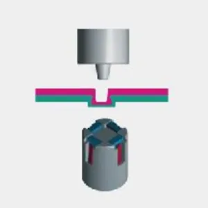 Clinchado redondo (matriz de clinchado con segmentos fijos y móviles)