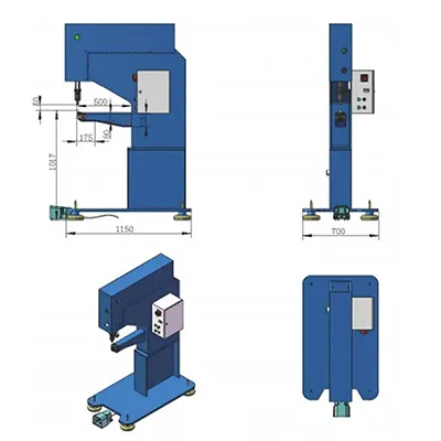 Prensa clinchadora (clinchado de conductos de climatización de 8 toneladas)